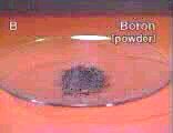Boron powder on 700C surface in air.     Click for unexciting video.